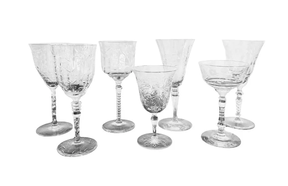 Clear Vintage Wine Glasses/Various