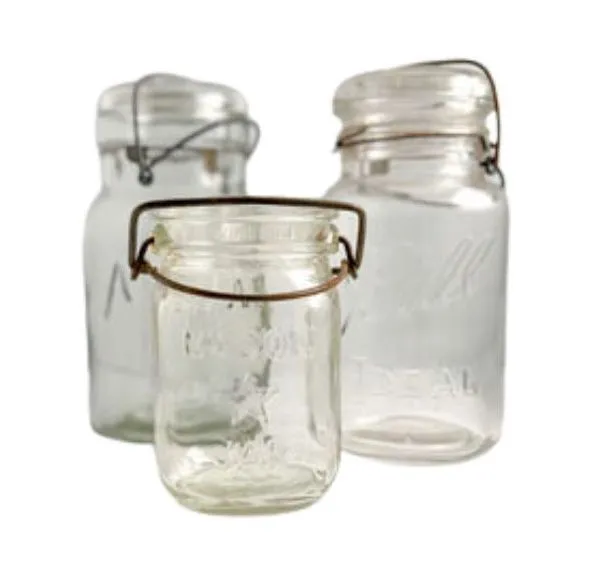 Vintage Clear Mason Jar/Small/Various