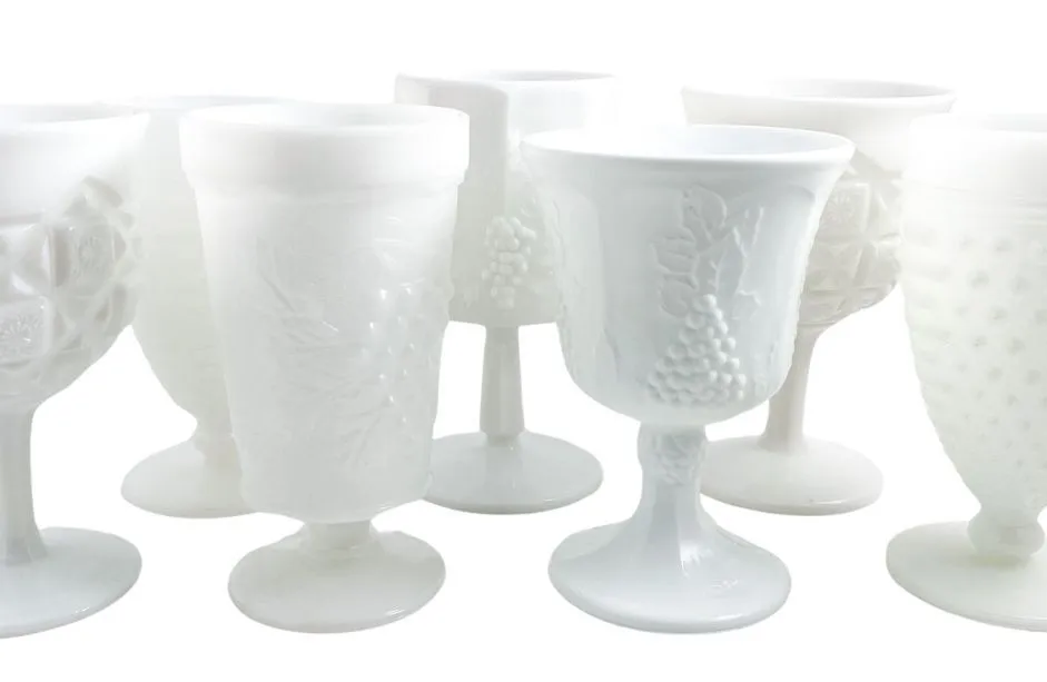Vintage Milk Glass Goblets & Cups/Various