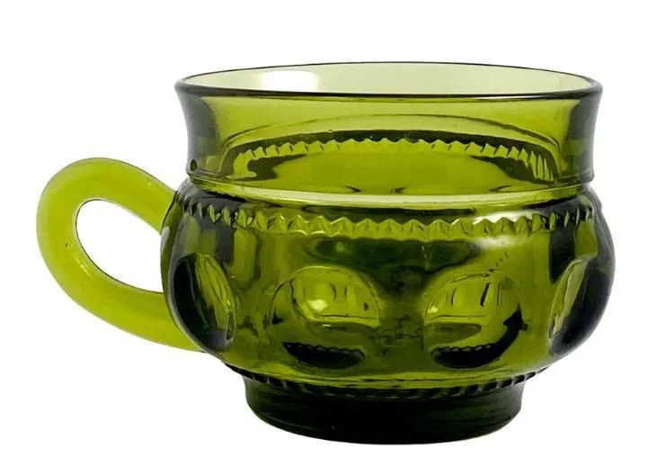 Vintage Green Glass Tea Cups/Various