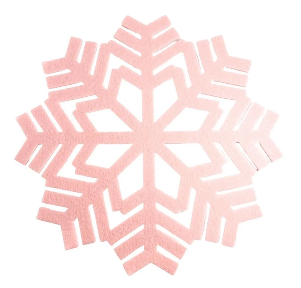 Pink Felt 15" Snowflake Placemat