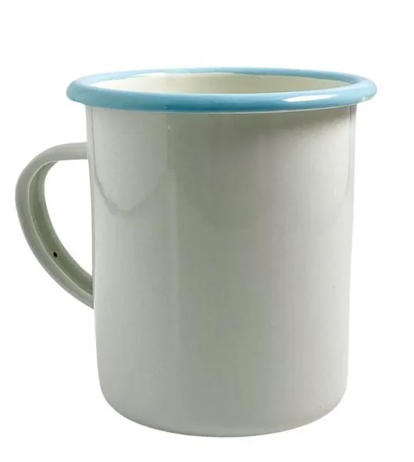 Blue Rimmed Enamelware Mug/Camping