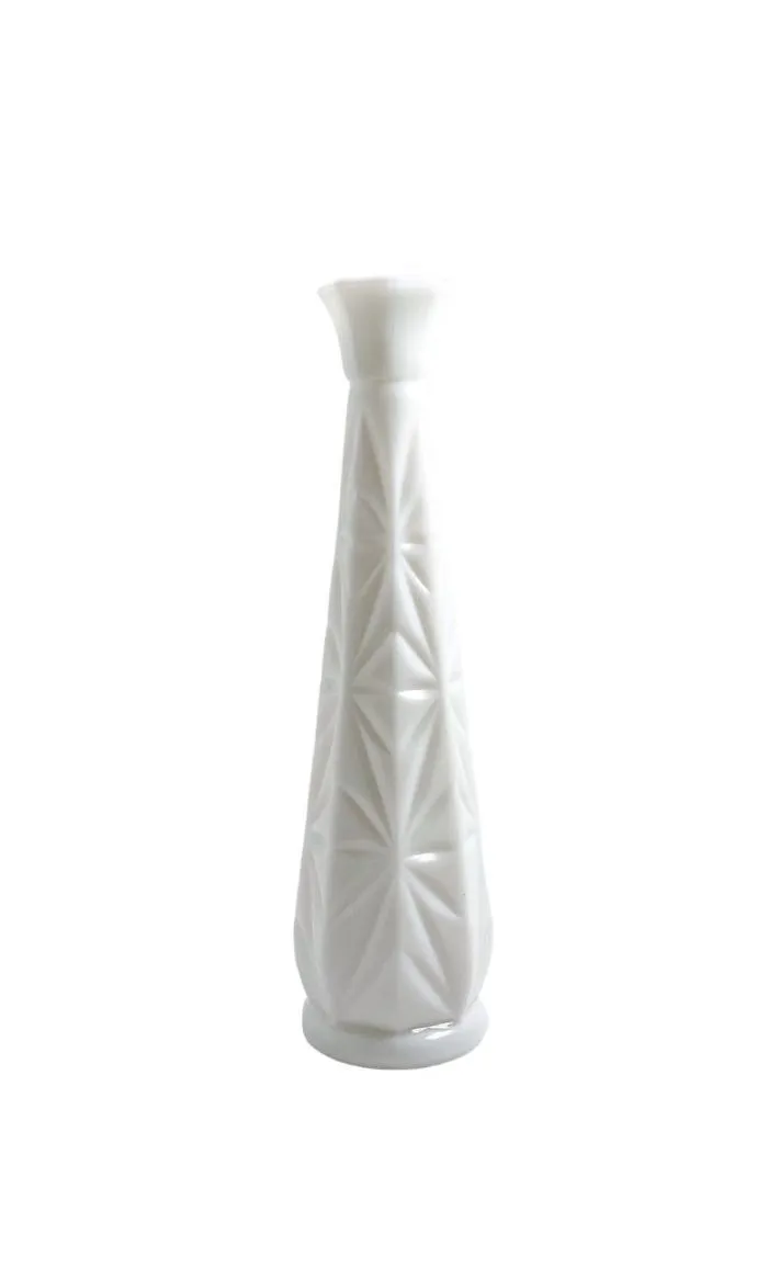 Milk Glass Star Burst Bud Vase