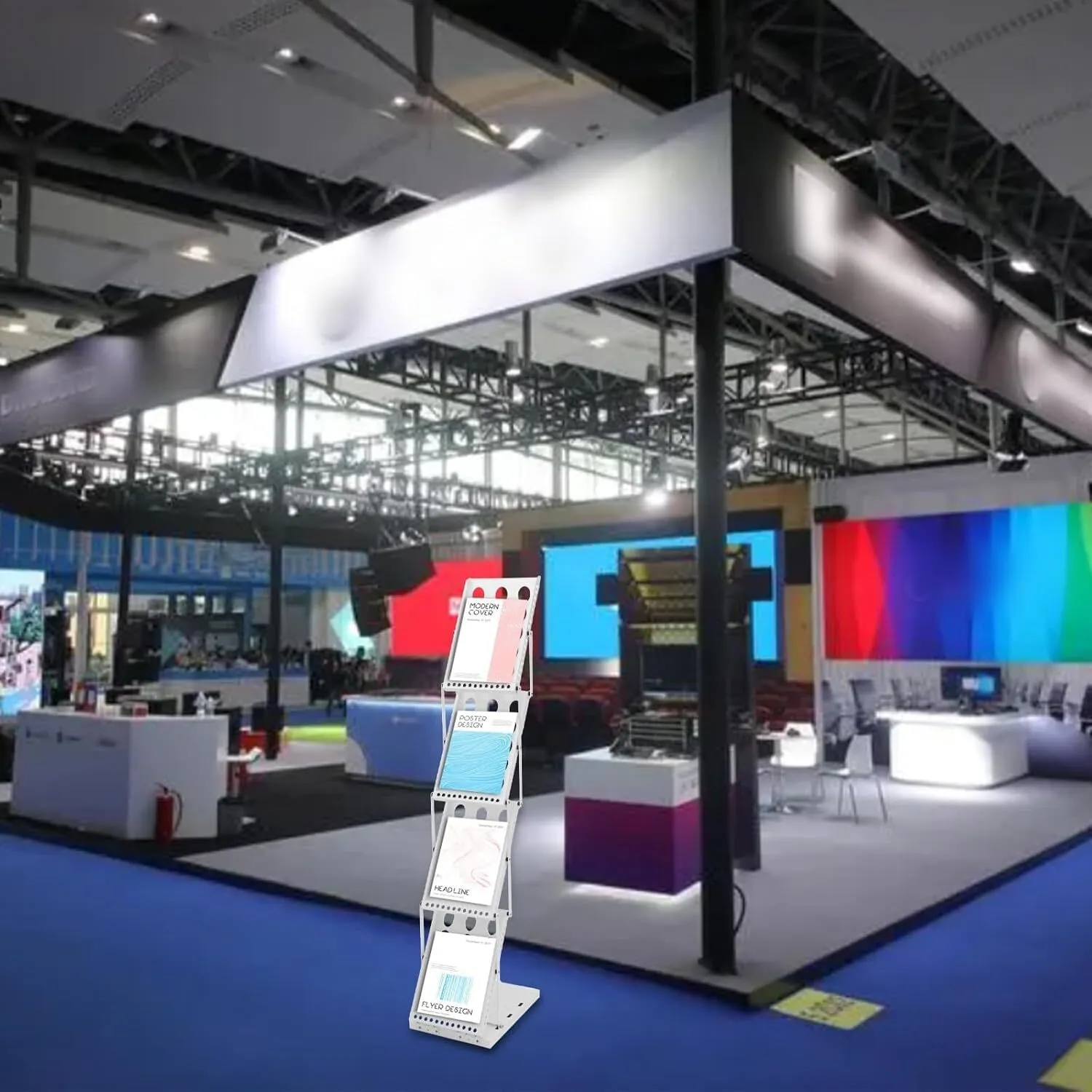 Brochure Display Stand with Carry Bag (White）