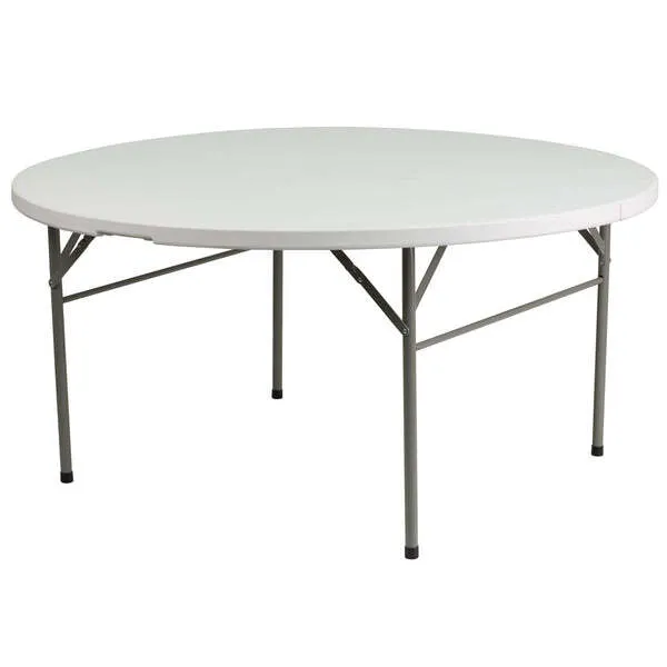 5 Foot Bi Fold Round Plastic Table
