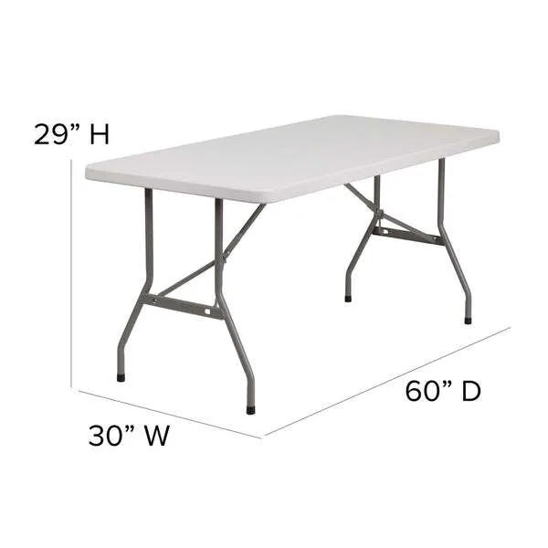 5 Foot Folding Rectangle Plastic Table