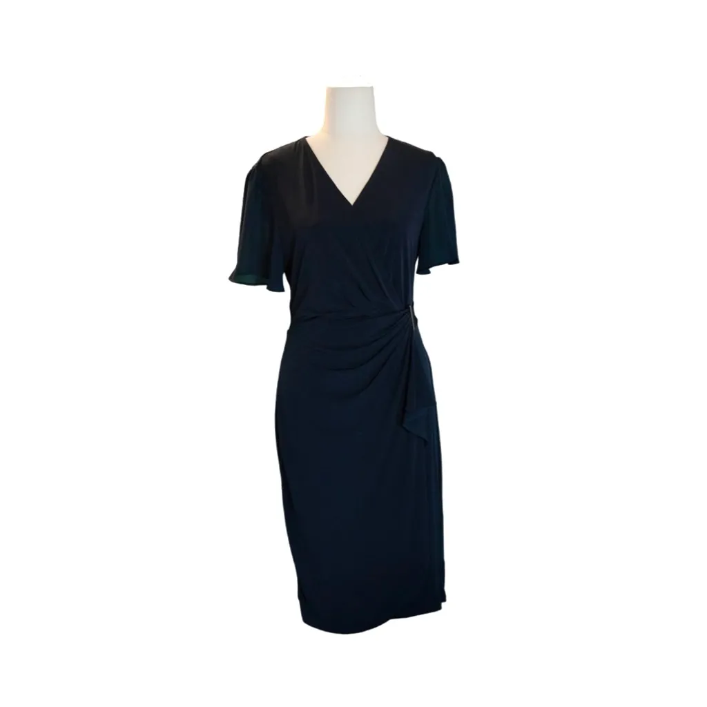 Navy Blue Wrap Dress
