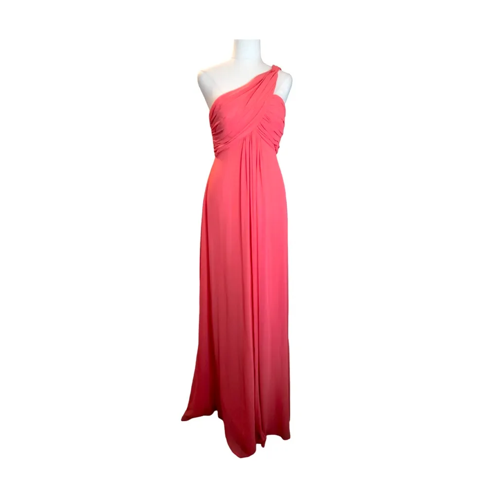 Coral One-Shoulder Gown