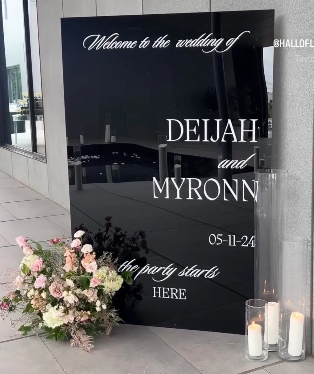 Black Acrylic Welcome SIgn