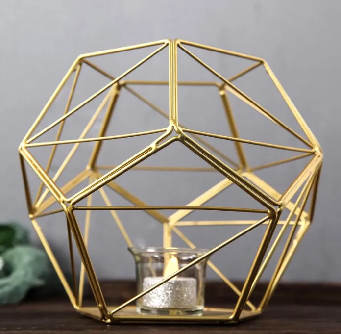 Gold Metal Pentagon Prism