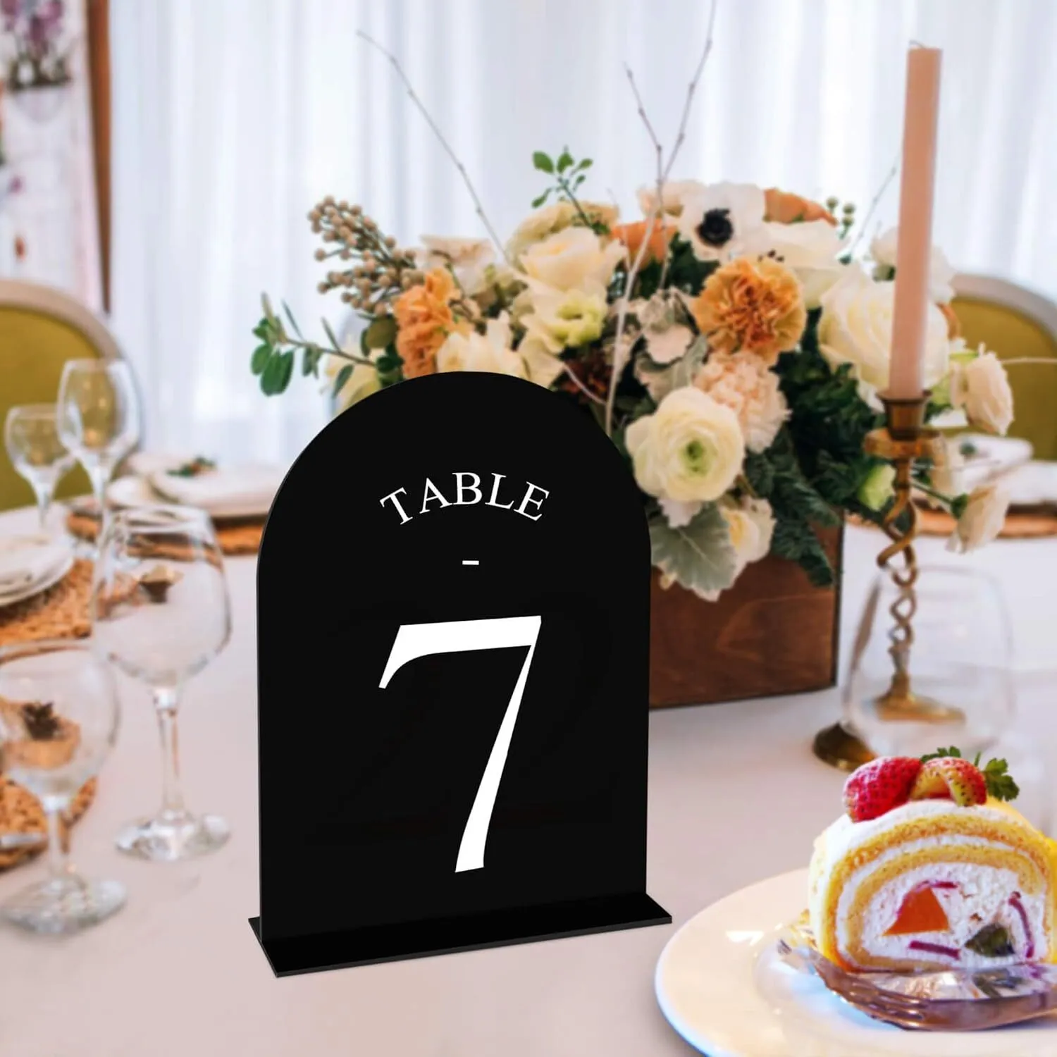 Black Arch Acrylic Table Number