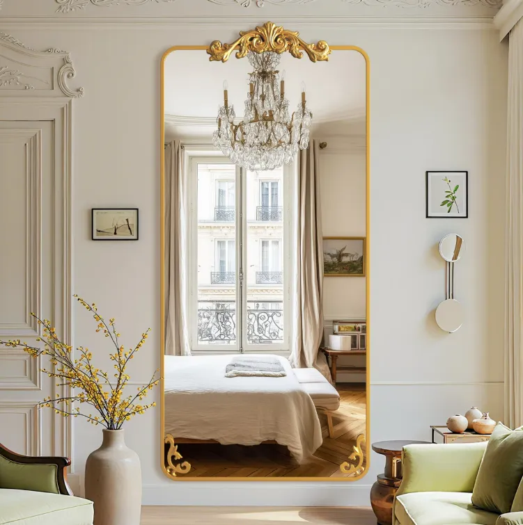 Ornately Cardved Domed Mirror