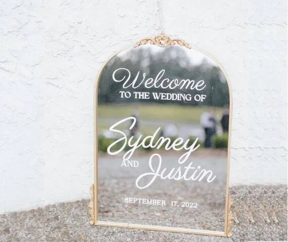 Gold Arch & Flourish Welcome Sign
