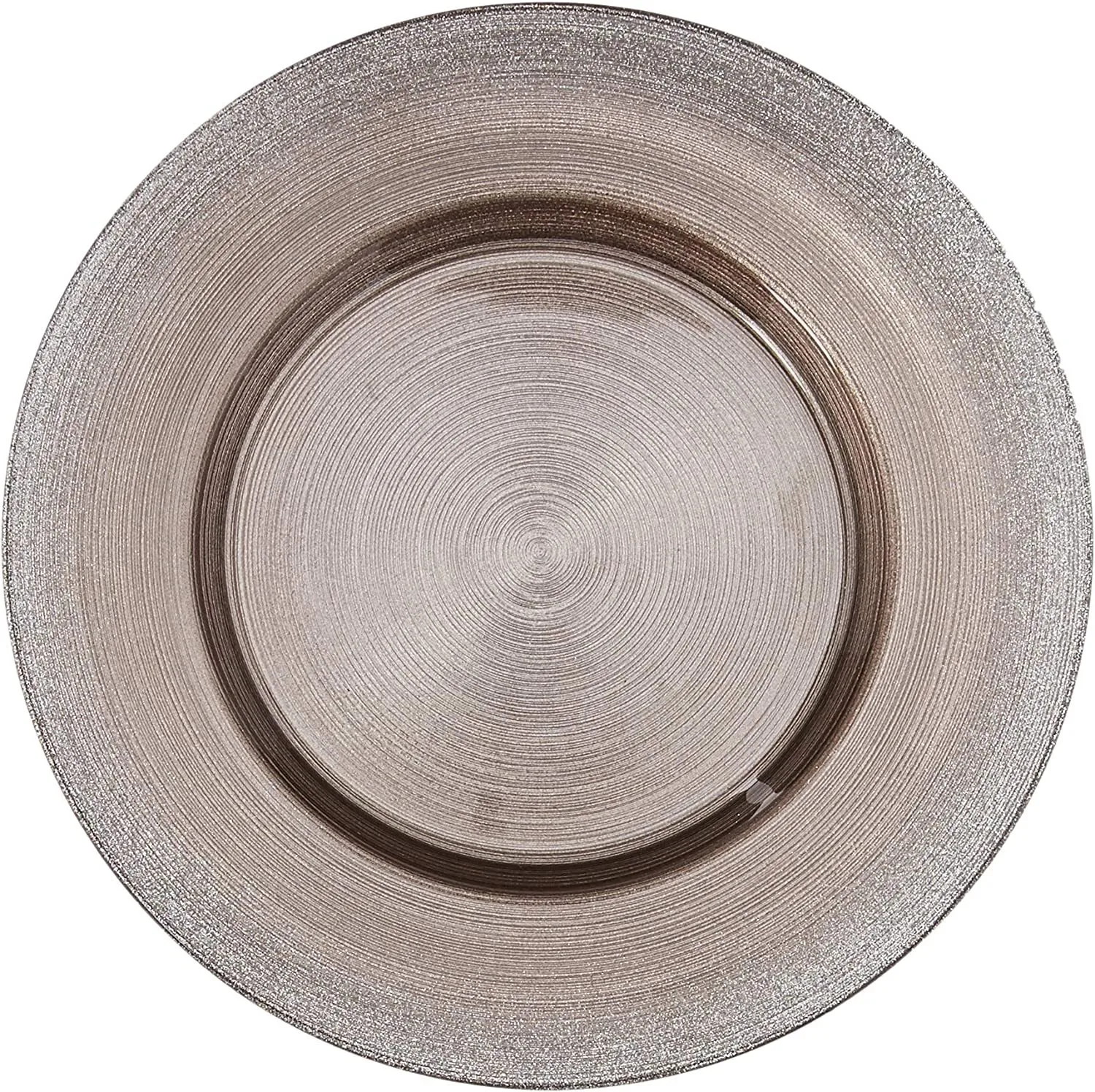 Glittered Smoke Grey/ SIlver Glass Charger