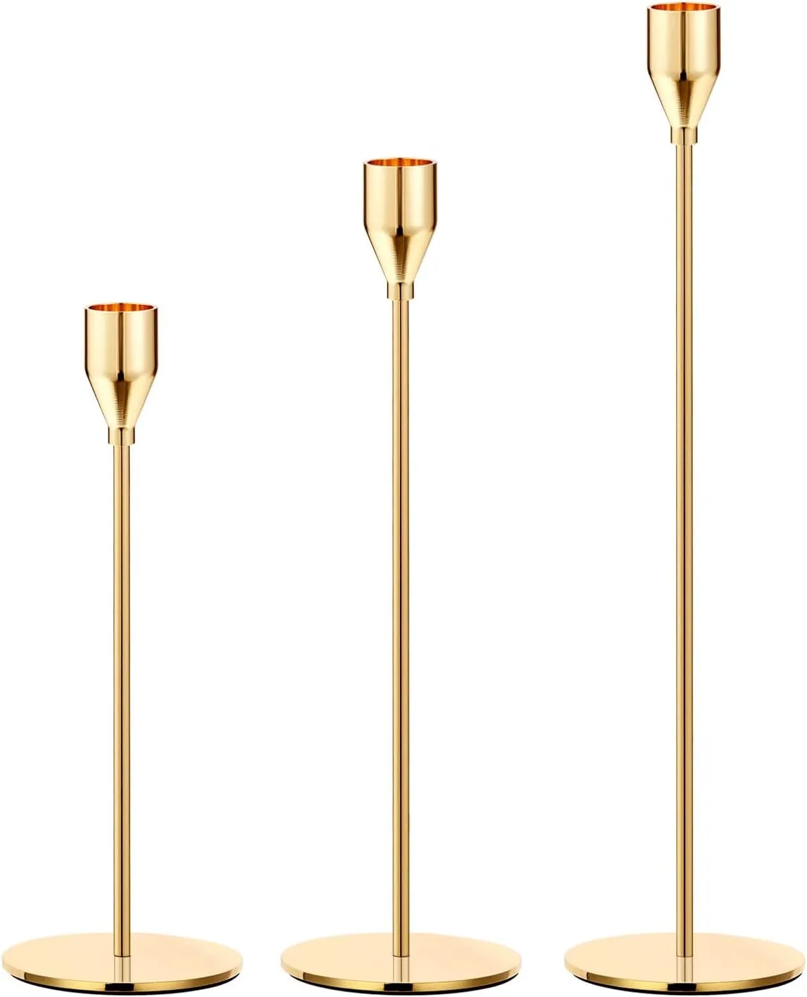 Modern Tip Gold Taper Candlesticks
