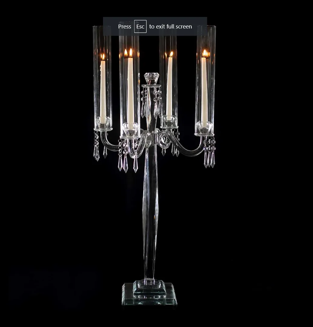 4 Arm Gem Glass Candelabra