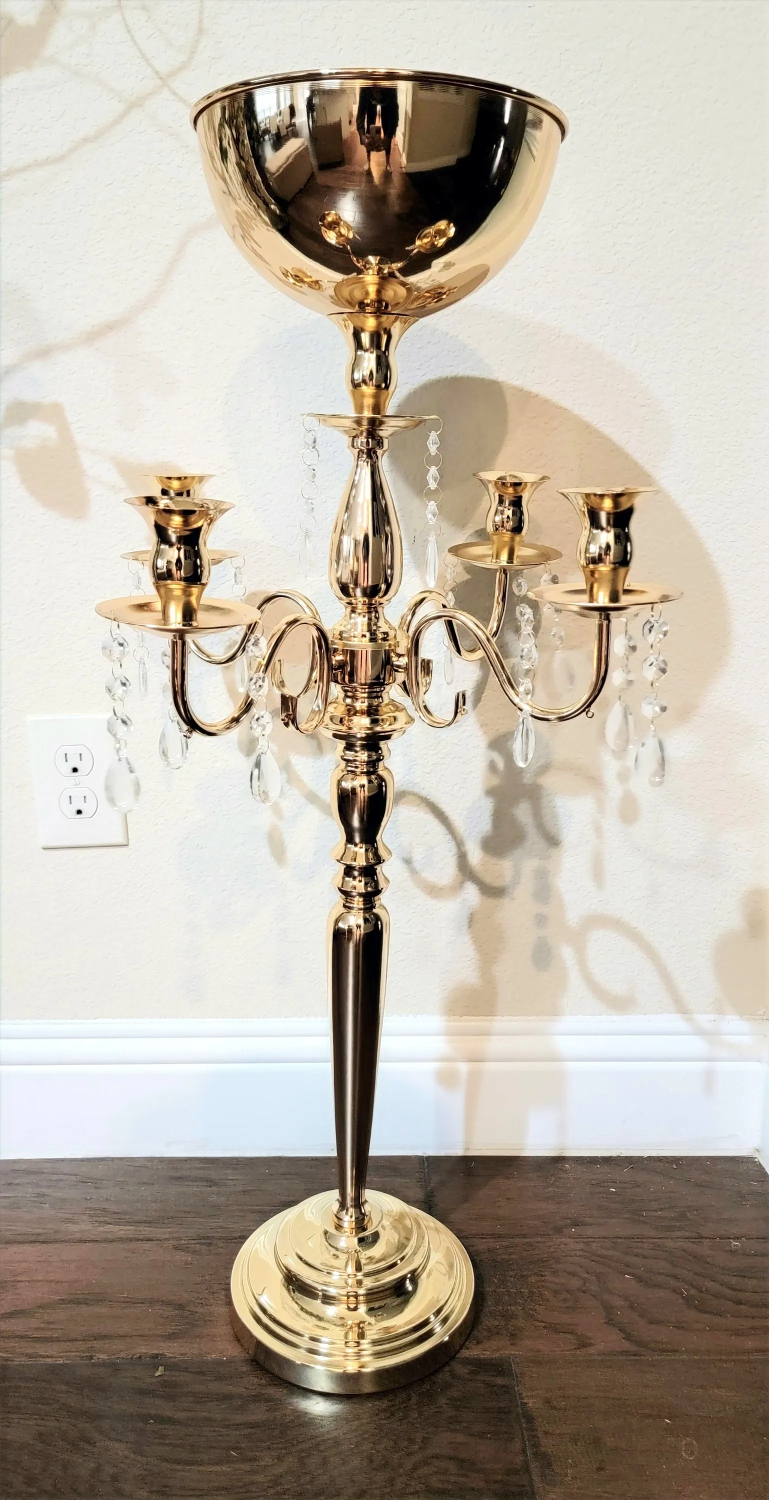 33" Gold Metal Candelabra