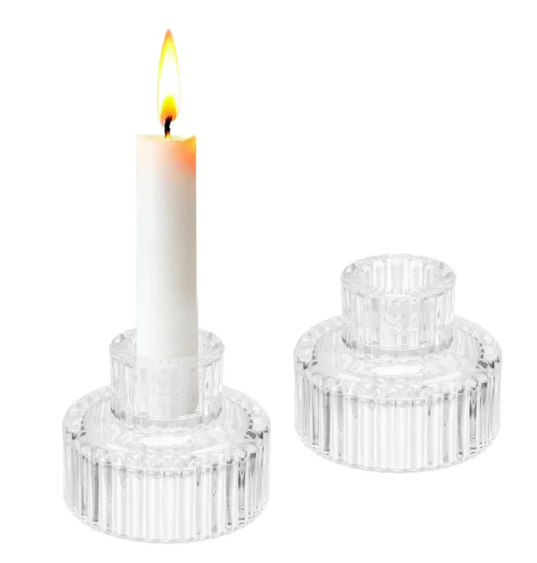 Vintage Ribbed Taper Candle Holder