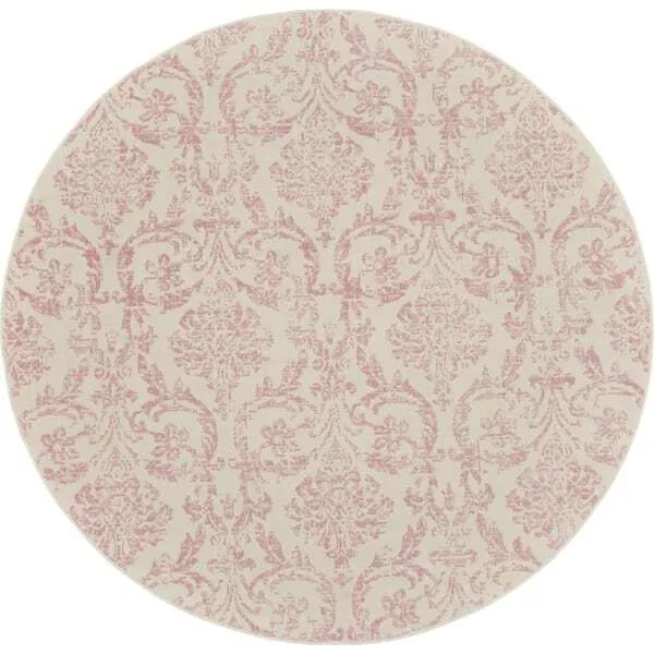 Nourison Jubilant Damask Ivory/Pink Rug