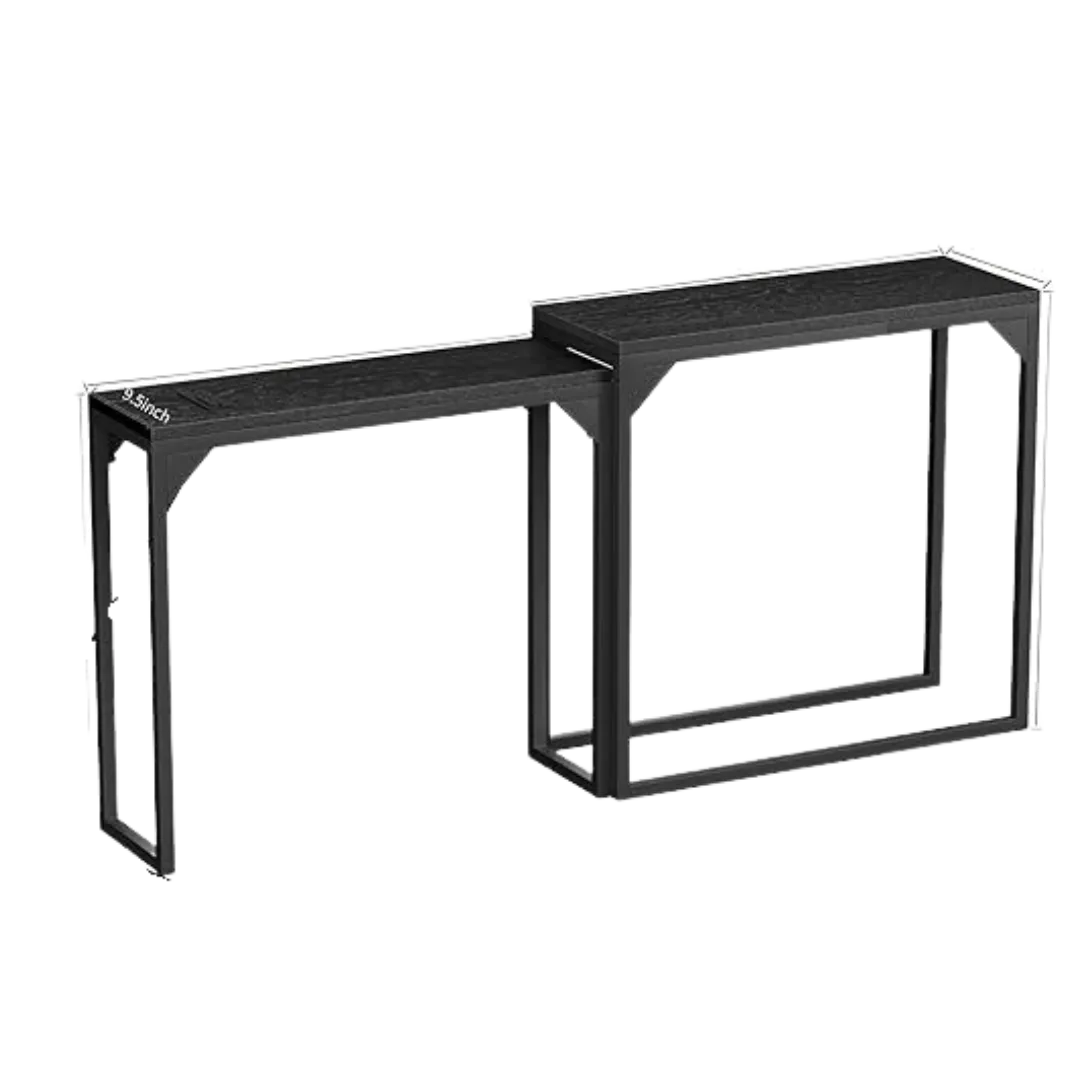 Black Narrow Extra Long Sofa Table Set