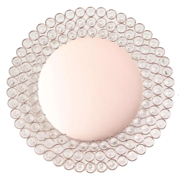 Rose Gold Metalilic Rhinestone Chargers