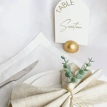 Modern Arch Table Number Card Stock Signs with Round Stand