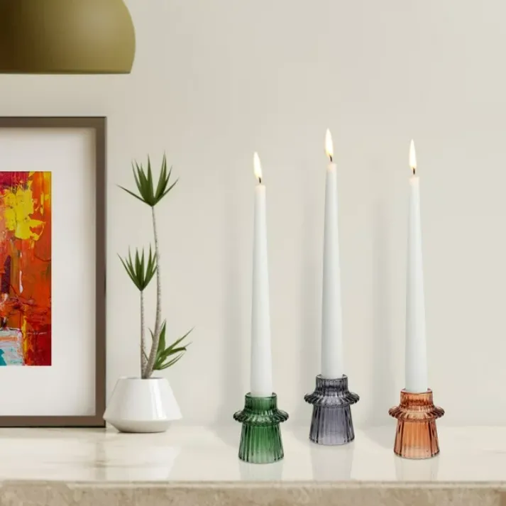 MultiColor Taper Candle Holder Set