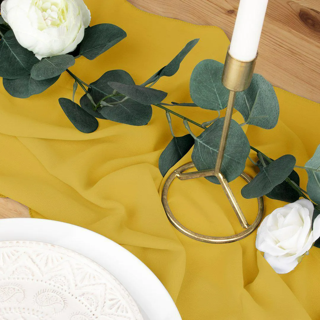 Canary Yellow Chiffon Table Runner