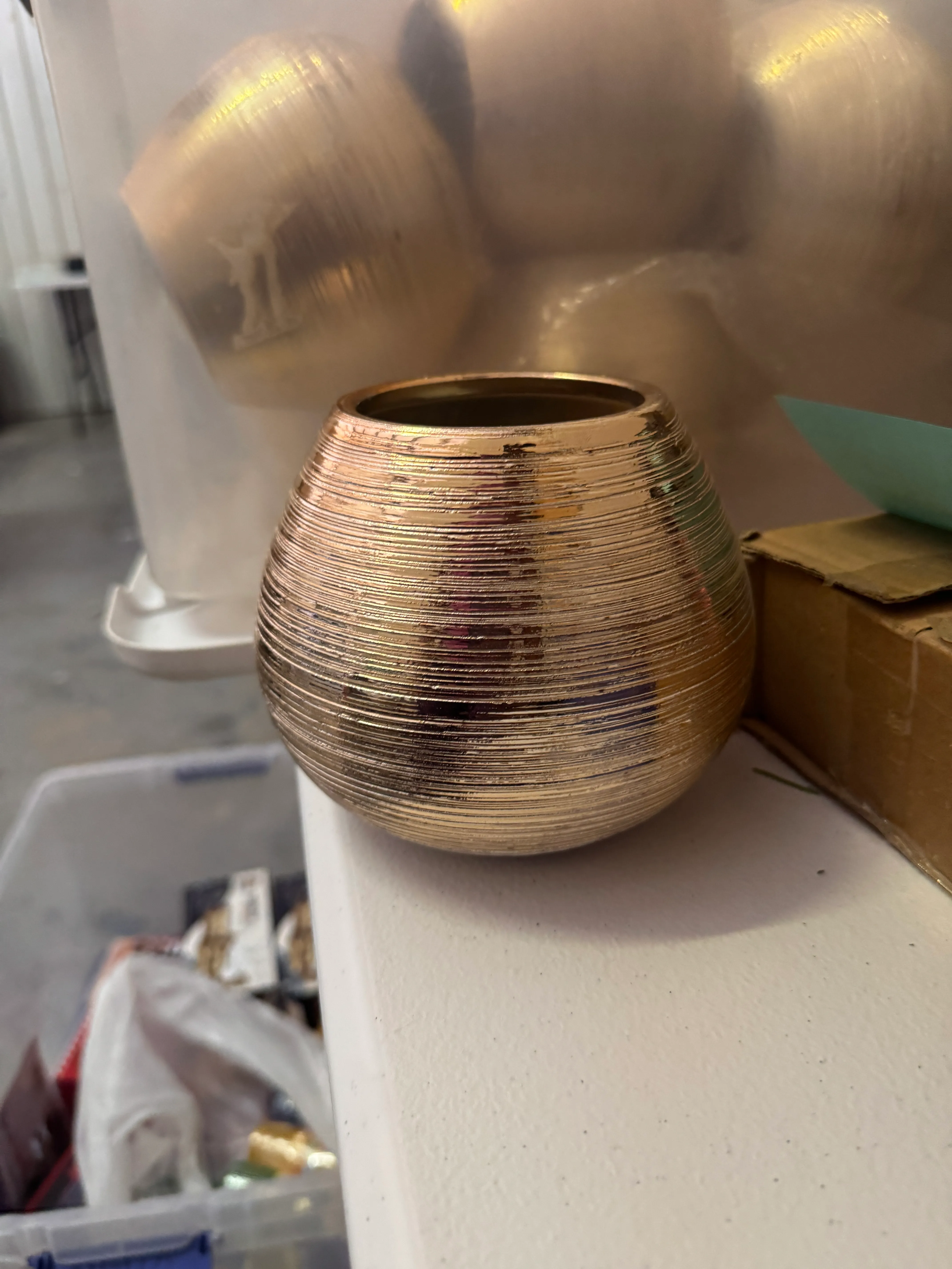 Rose Gold metallic vase