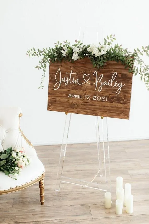 Wood Wedding Welcome Sign