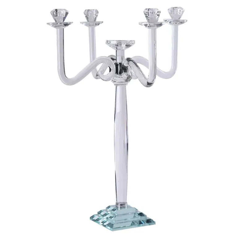 5 Arm Crystal Candelabra 
