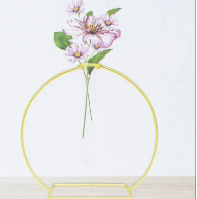 Circle Metal & Glass Bud Vase