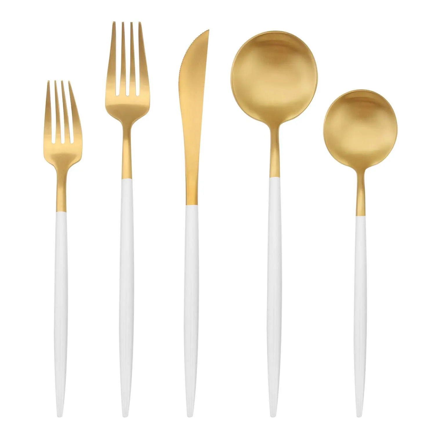 Modern Gold/White Flatware set