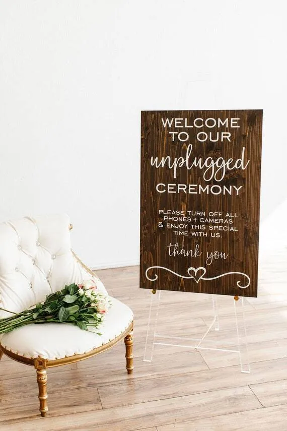 Wood Unplugged Wedding SIgn