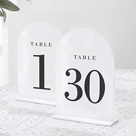 White Arch Acrylic Table Numbers