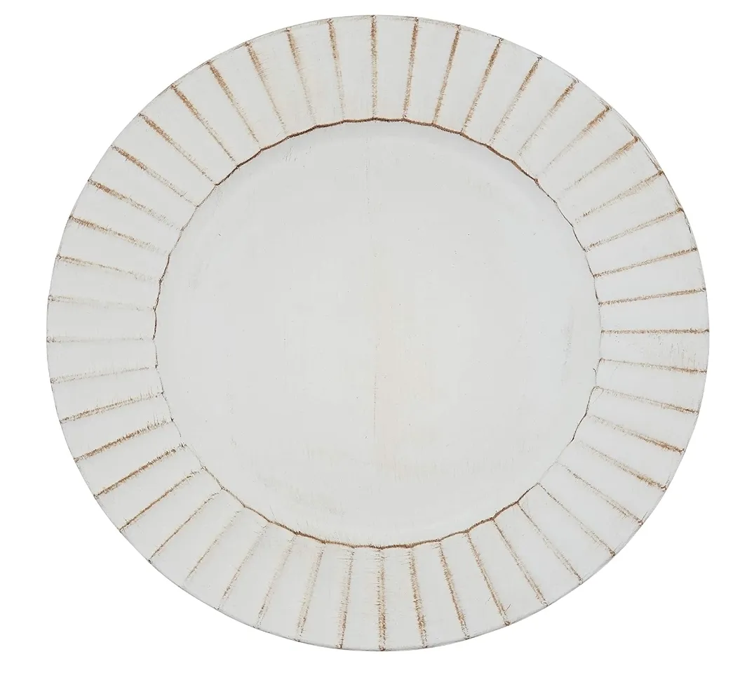 White Rustic Wave Edge Charger