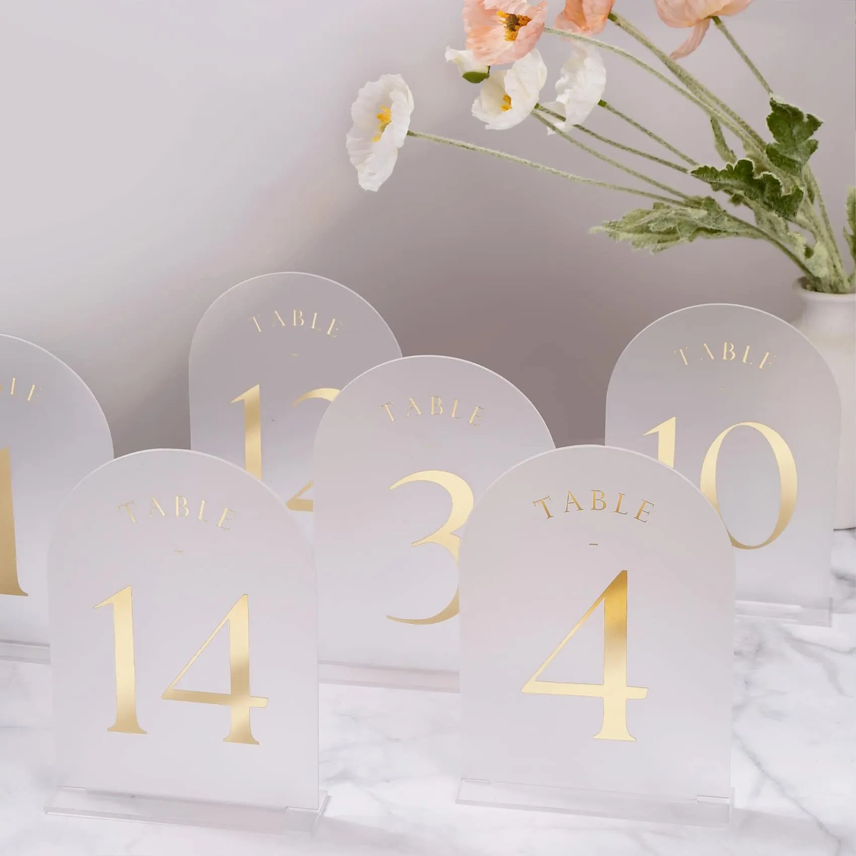  Frosted Arch Wedding Table Numbers