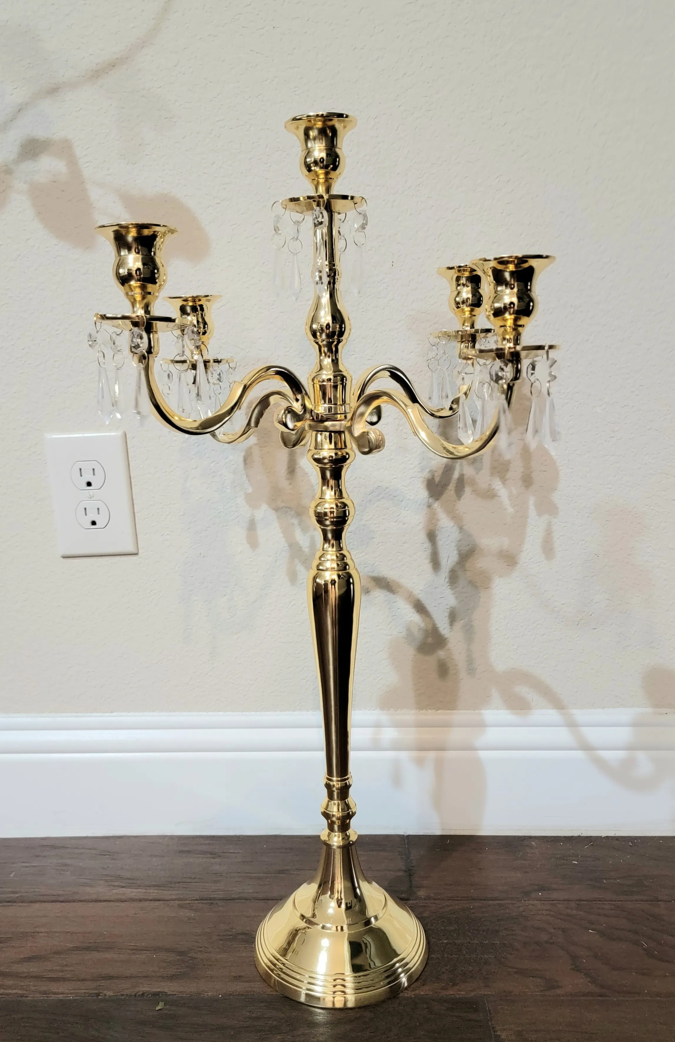24" Gold Metal Candelabra