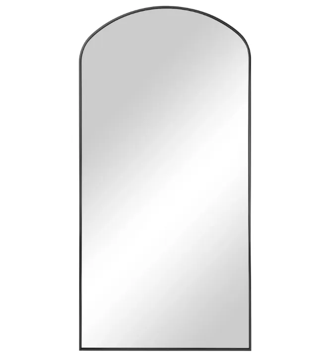 Wide Black Arch Mirror