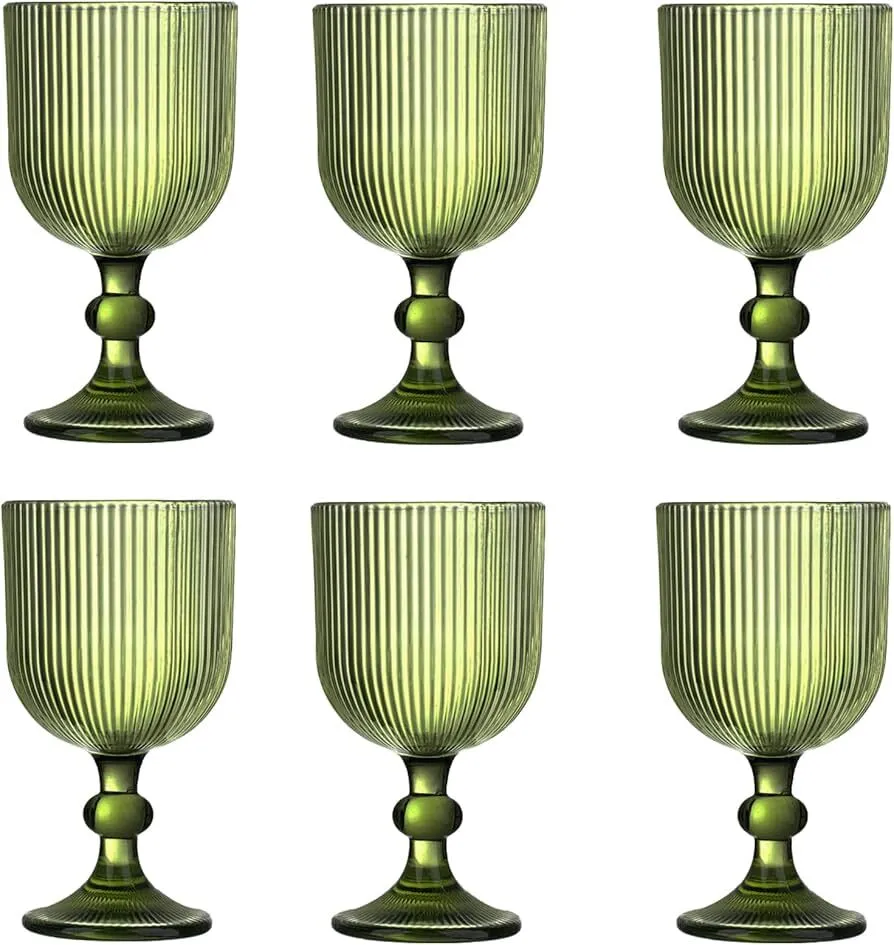Green Vintage Glassware Colored Stemware