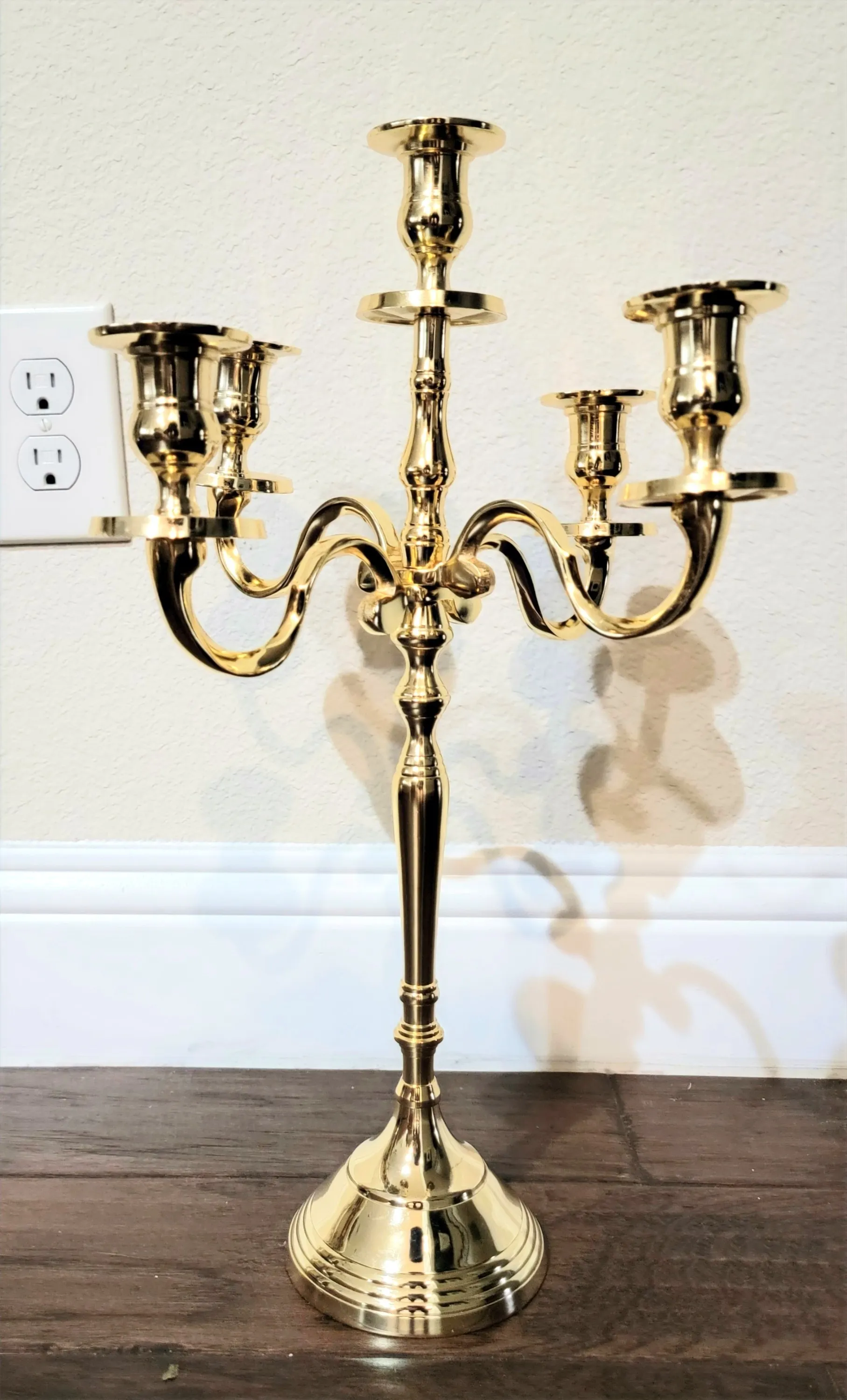 18" Gold Metal Candelabra