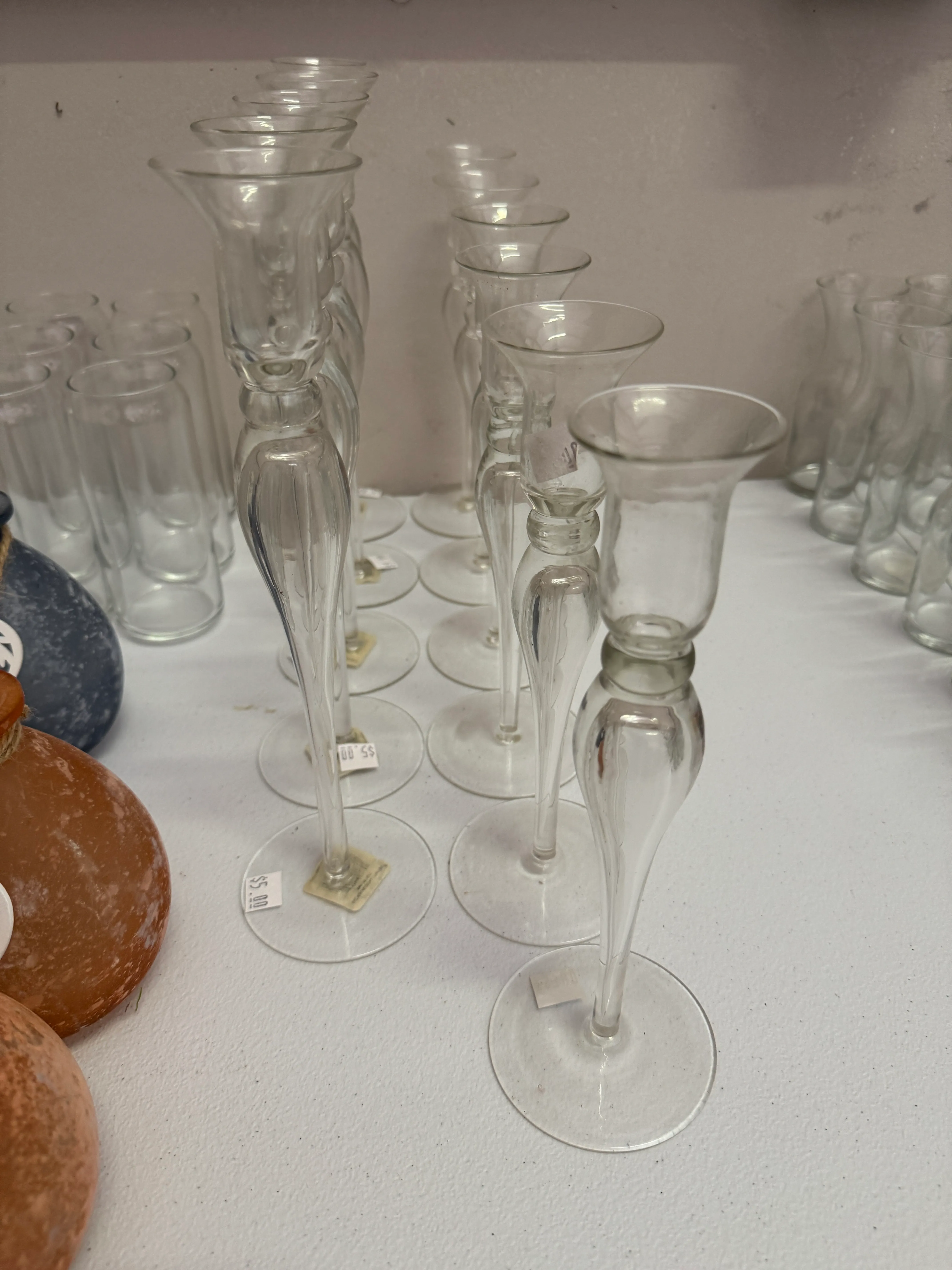 Clear Taper candle holders