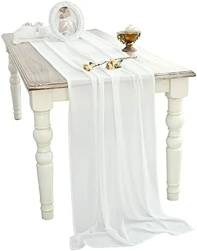 White Chiffon Table Runner