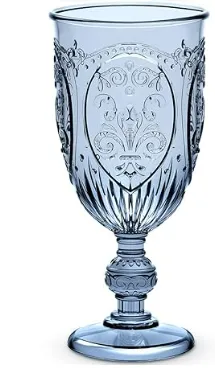 Dusty Blue Patterned Glassware