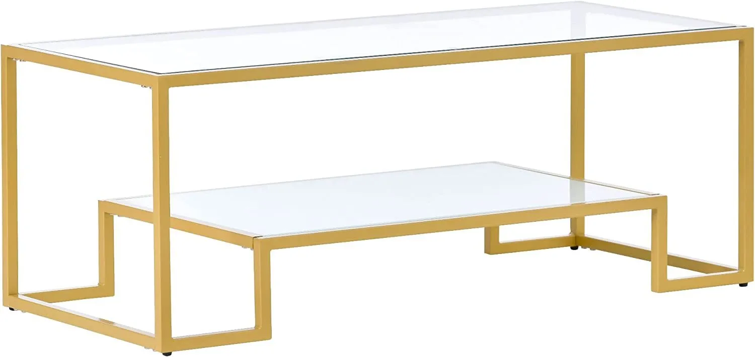 Tangkula Rectangular Glass Coffee Table