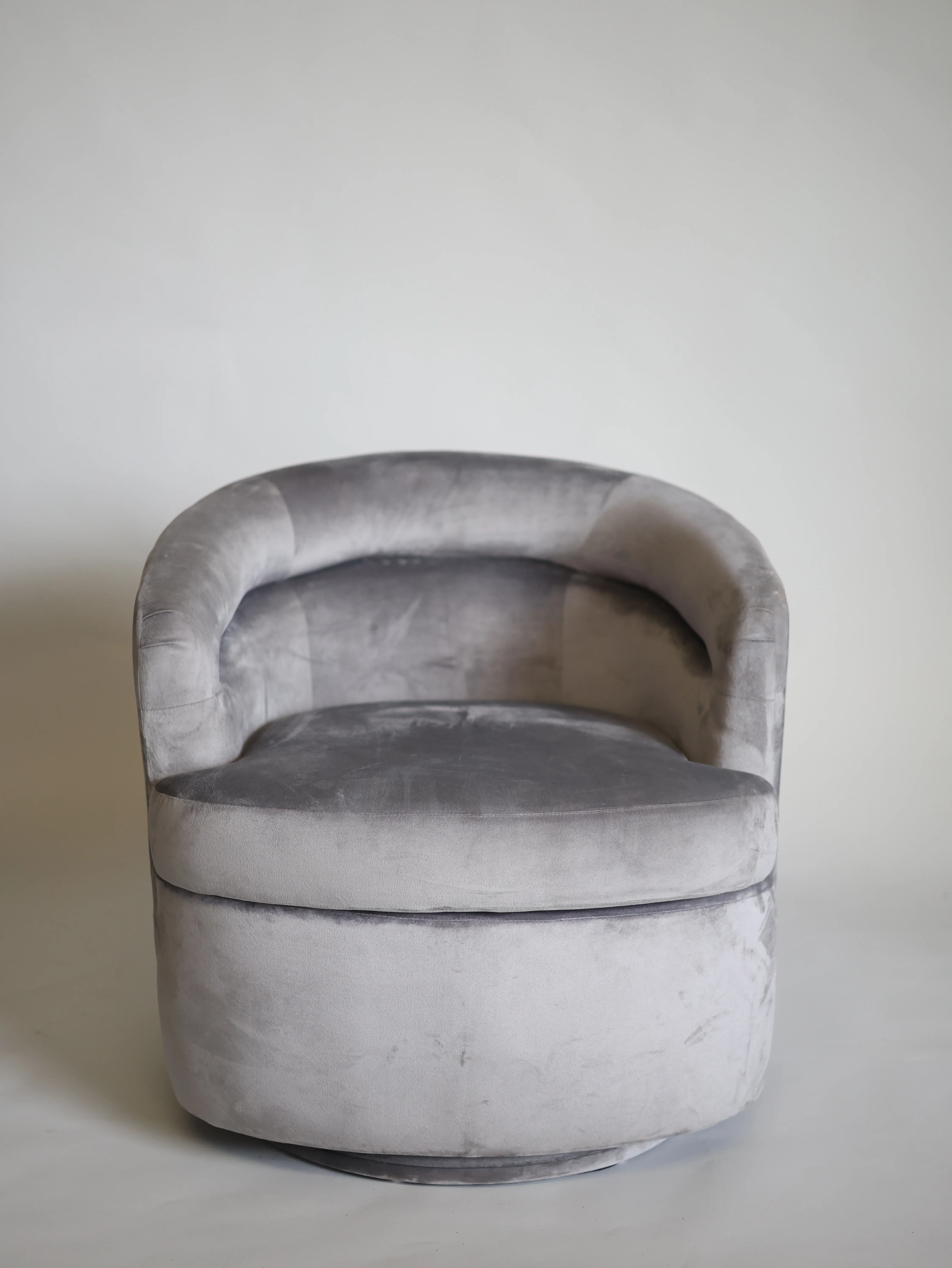 Eleanor grey velvet armchair
