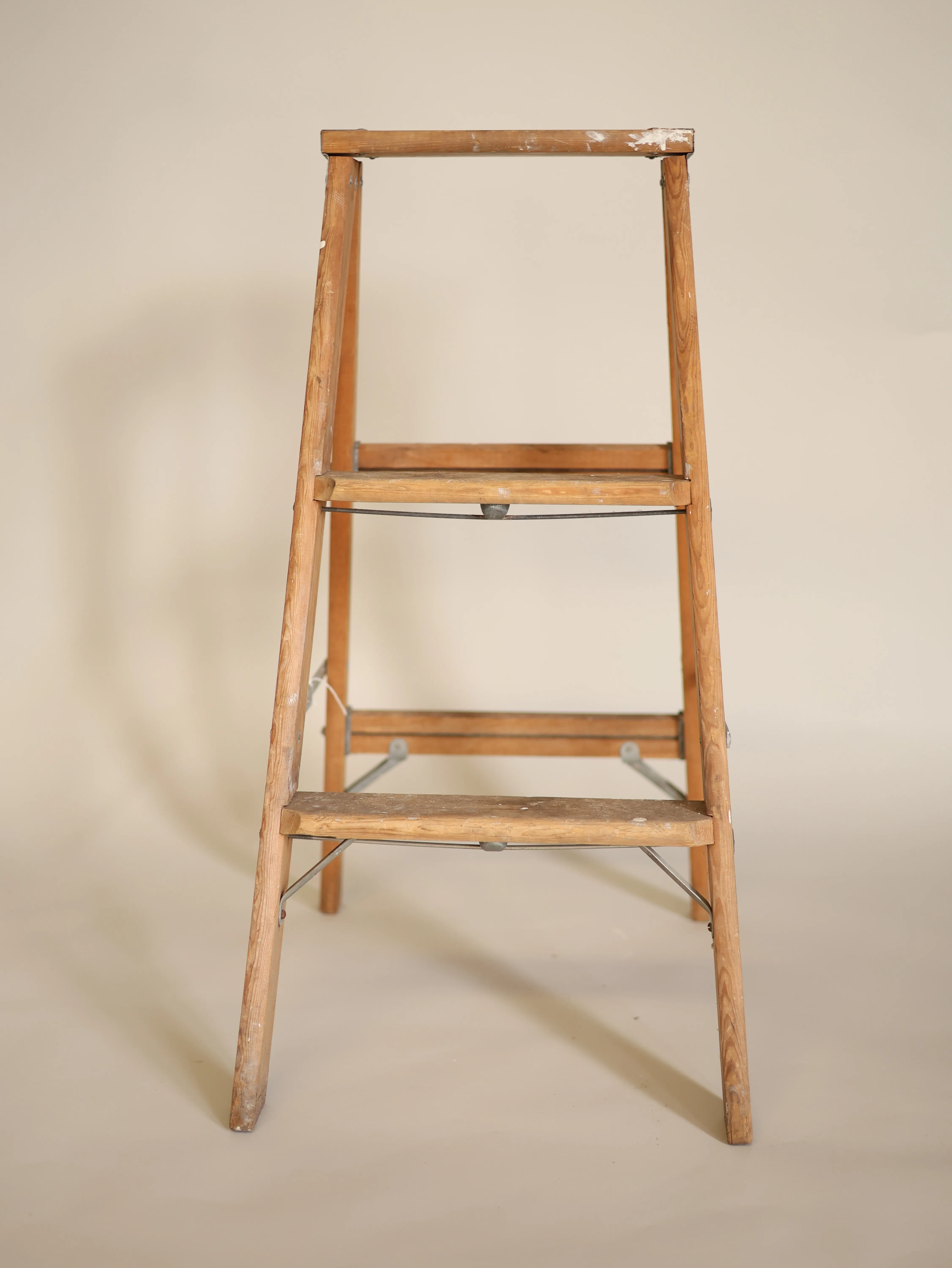 Two step wooden ladder