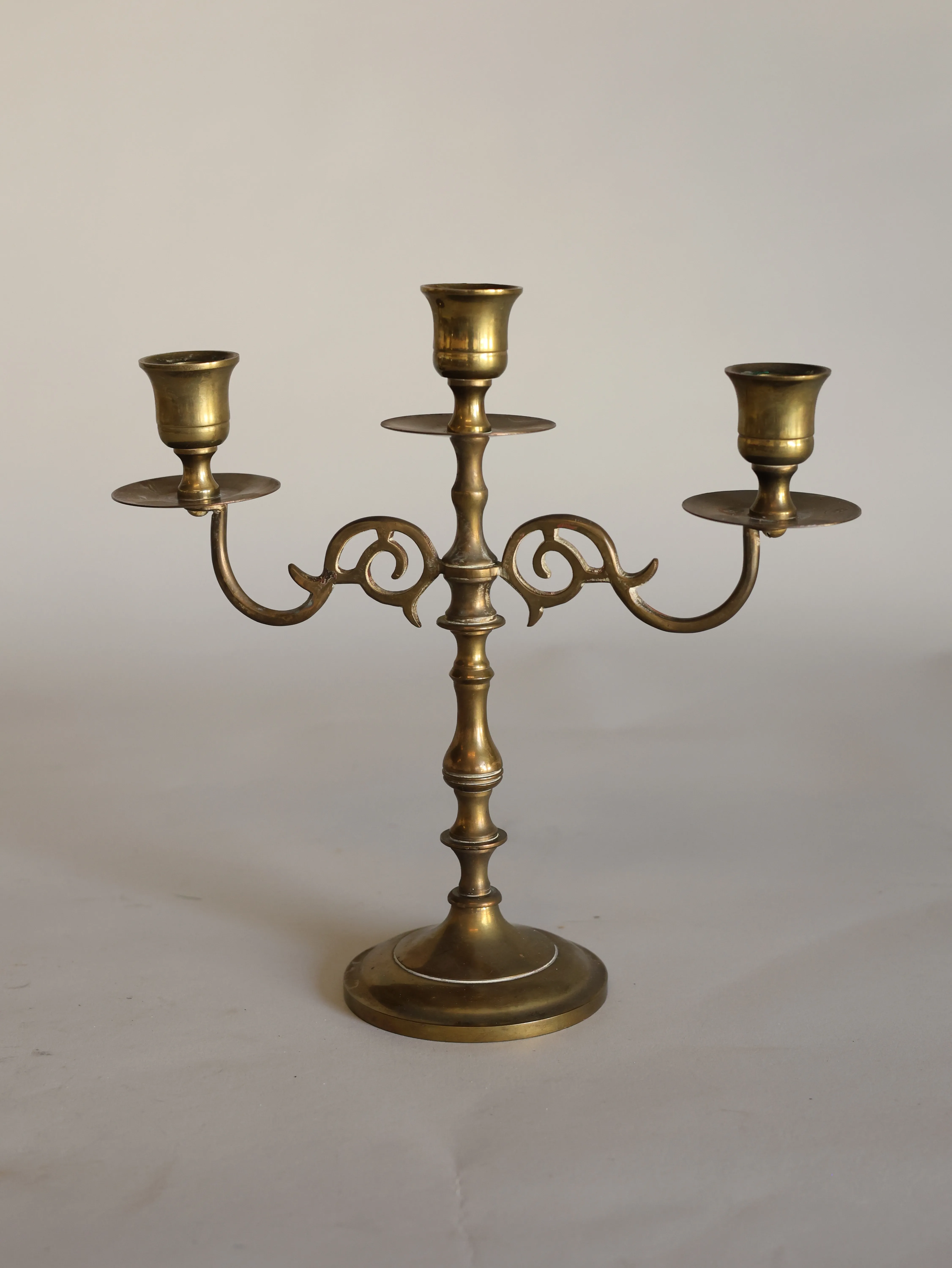 Brass 3 arms candelabra