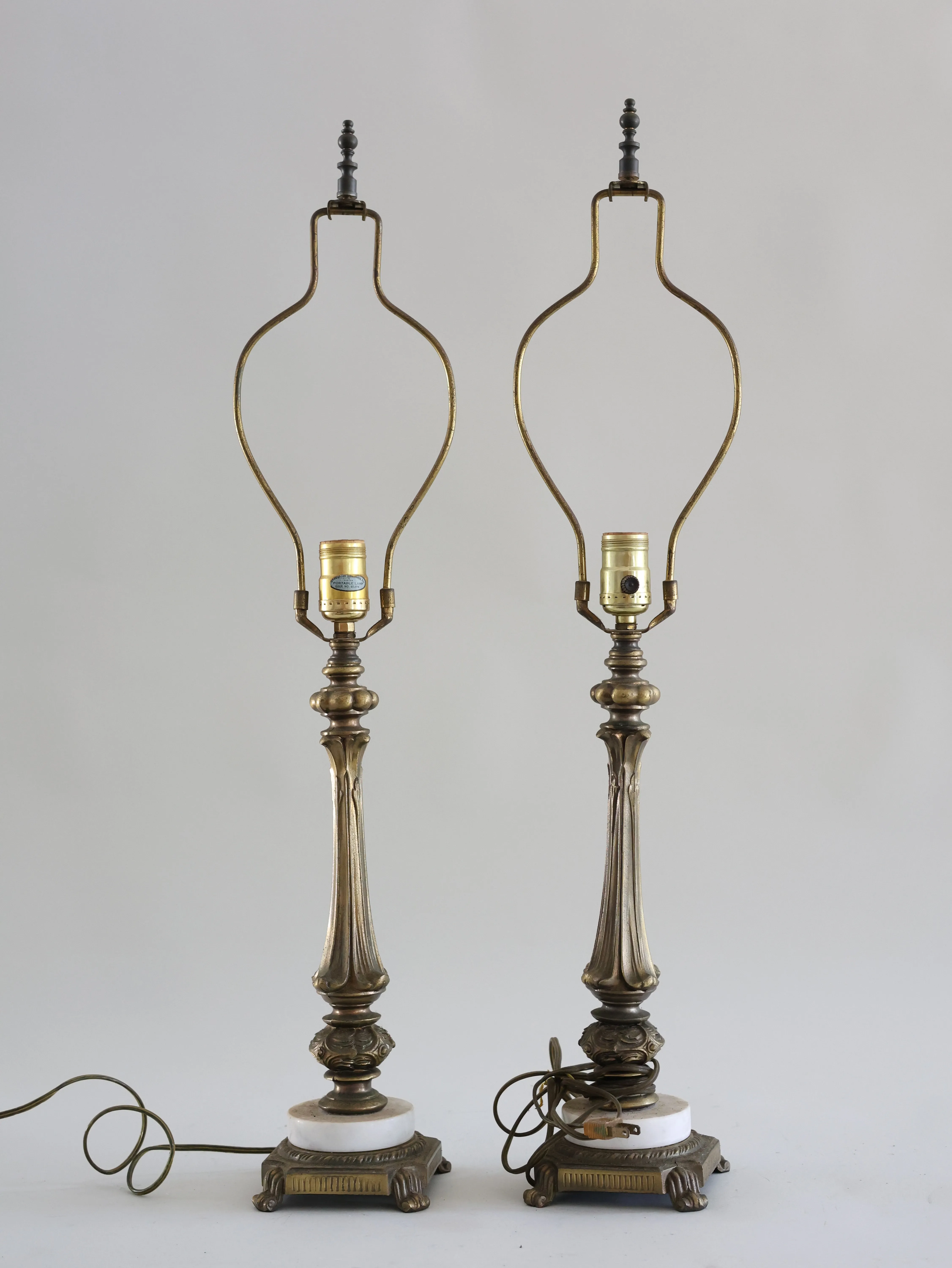 Pair Of Brass Table Lamps