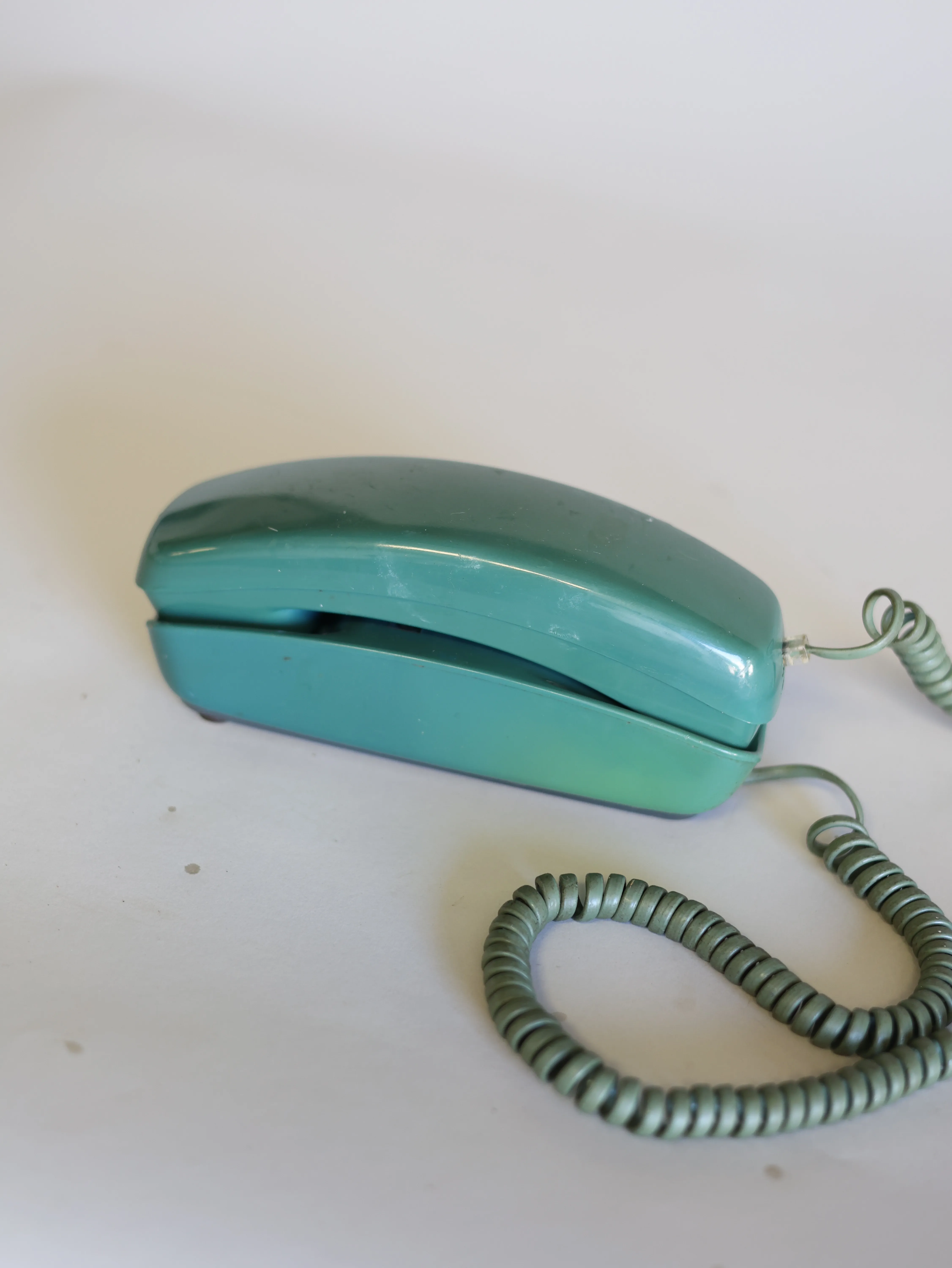 Old green table phone